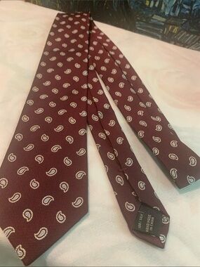 Jos. A. Bank Burgundy Paisley Silk Tie